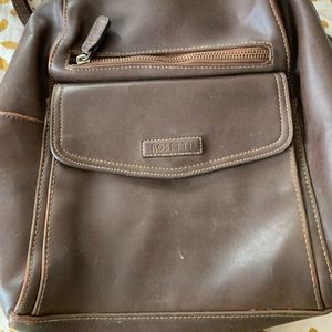 Brown leather medium backpack